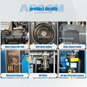 Atlascopco đầu 5.5KW 7.5HP CuộN công nghiệp ROTARY Vít Máy nén khí 5.5 Kw 7.5 HP với máy sấy 300 lít 10 gallon xe tăng - Product Image 5