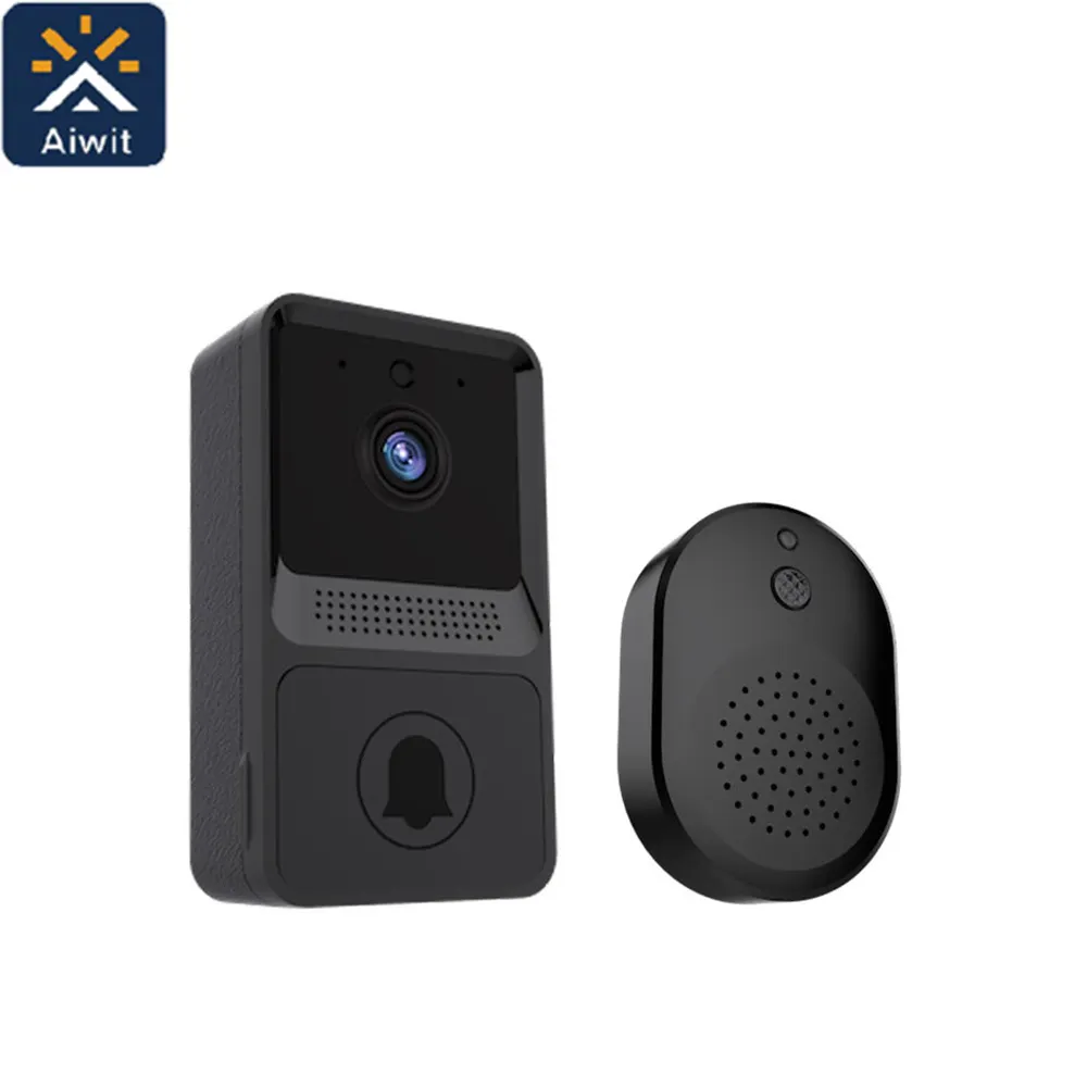 Aiwit-mini timbre de puerta con visión nocturna, 480P, almacenamiento en la nube inteligente, inalámbrico, wifi, cámara