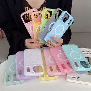 <span class=keywords><strong>Coque</strong></span> de téléphone magnétique simple en gelée colorée pour <span class=keywords><strong>iPhone</strong></span> 16 17 Pro Max, antidérapante et protectrice - Product Image 2