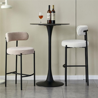 Chaise de bar haute de style moderne, élégante, en tissu, avec dossier haut et pieds en métal, vente en gros pour la maison, le bar, le centre commercial, la cuisine
