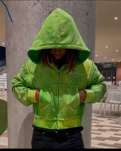 Sweat à capuche pour homme, personnalisé OEM, en coton, délavé à l'acide, vintage, lourd, double ou triple couche, avec manches amovibles et <span class=keywords><strong>fermeture</strong></span> <span class=keywords><strong>éclair</strong></span> - Product Image 3