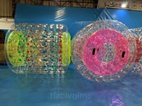 Rouleau aquatique gonflable en TPU transparent à base de polyéther pour événements aquatiques, fêtes au bord de la piscine et locations de parcs aquatiques (usage professionnel ou loisirs)
