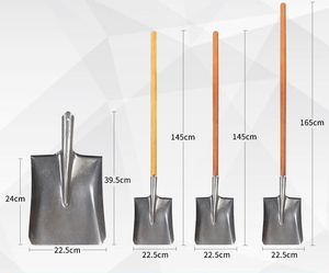 Pelle en fer en acier au manganèse pelle carrée avec manche en bois de la ferme travaux de neige et de construction - Product Image 3