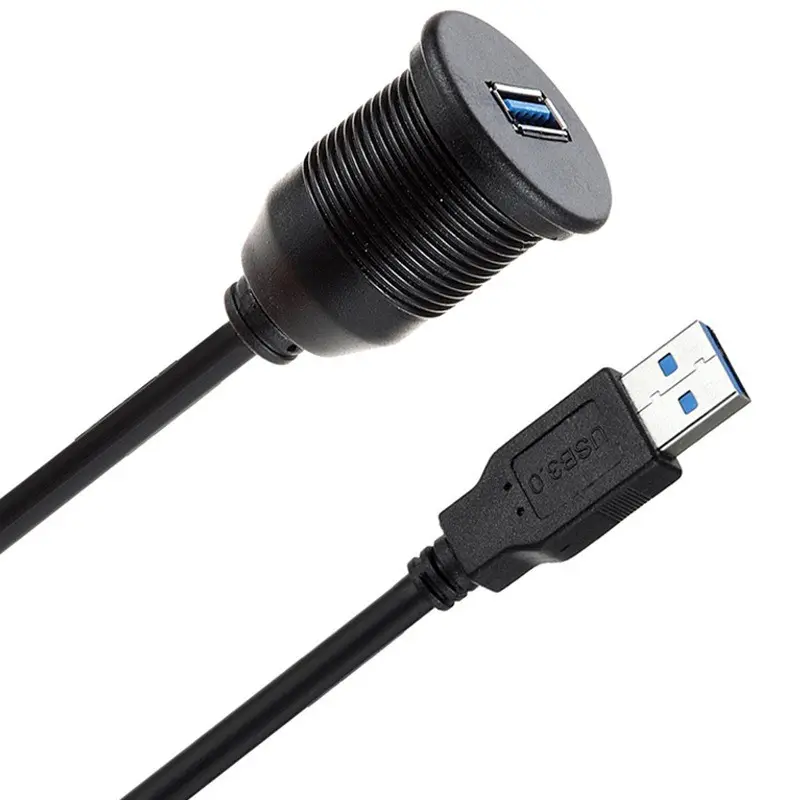 Câble de données étanche pour voiture de 1 mètre Câble de données USB3.0 étendu mâle et femelle