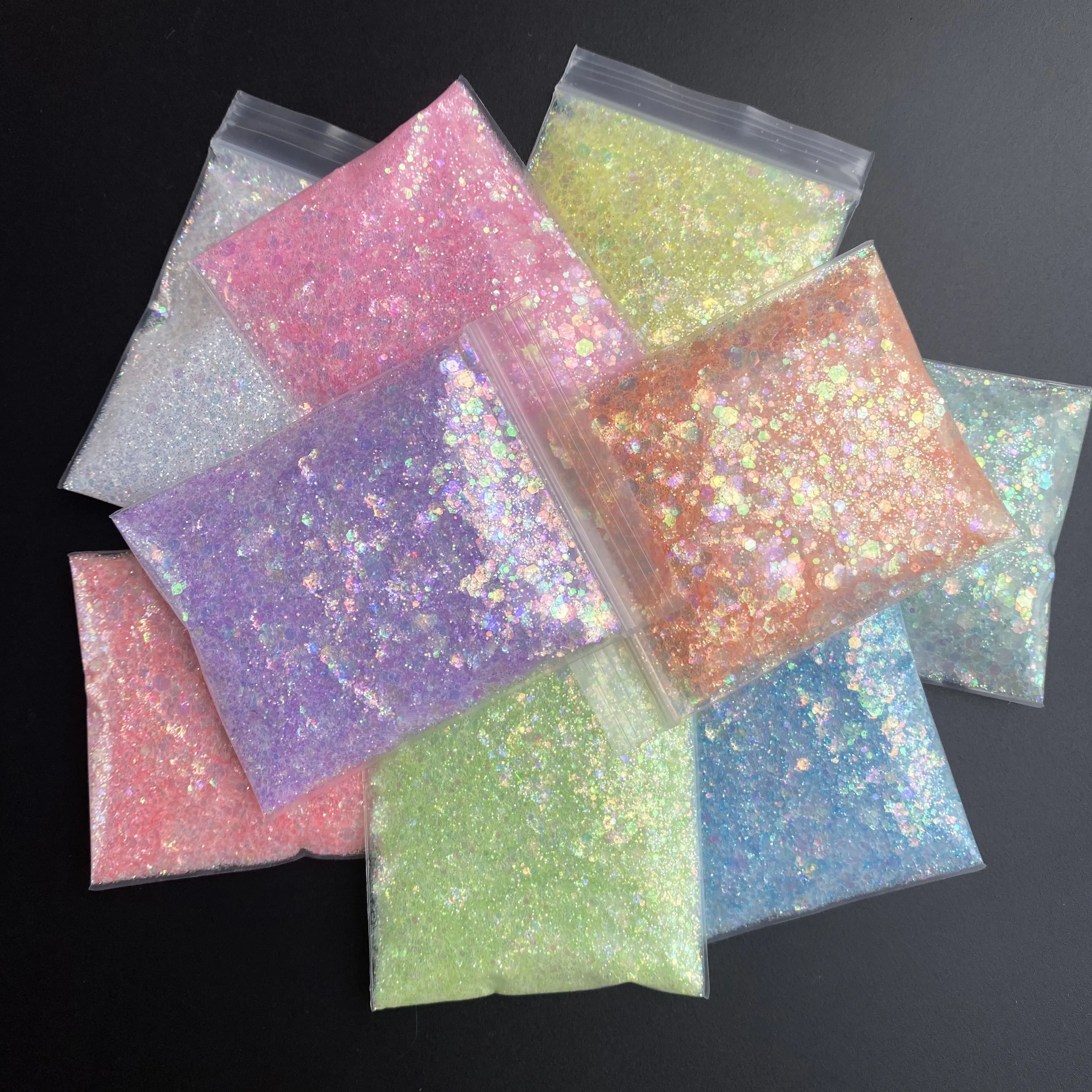 50g/Bag Bulk Nail Glitter Powder Mixed Chunky Glitter For Decoration