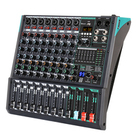 Mezclador de Audio Profesional Rayco PA8 de 8 Canales, Consola de Audio USB con Entrada para Computadora MP3 y 99 Efectos de Reverberación Integrados