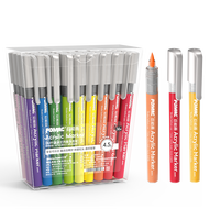 Marqueurs acryliques liquides directs POMAC 36 couleurs, boîte trapézoïdale en PET, étui transparent Acuarela Aquarell, stylos à haute pigmentation
