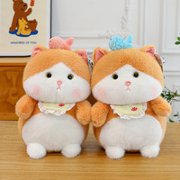 Peluche chat gourmand avec poisson, coussin, cadeau d'anniversaire pour filles et passionnés de chats
