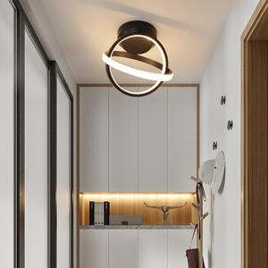 Lámpara de techo LED moderna y creativa nórdica, entrada de pasillo Simple, guardarropa, escalera, balcón, lámparas, Base de cristal de hierro, CA para dormitorios - Product Image 3