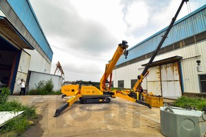Điện thoại di động Micro Cần Cẩu Bánh Xích 5 tấn Telescopic Boom thủy lực nhỏ động cơ diesel mini Spider <span class=keywords><strong>Crane</strong></span> giá với CE - Product Image 3