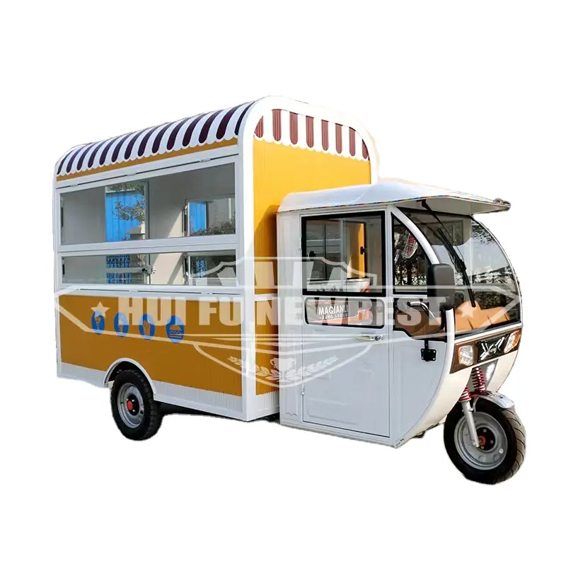 Ontwerp Voedsel Trailer Hot Dog Kar 3 Wiel Food Truck Met Snelle Voedsel Machines