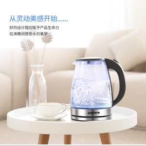 Hervidor eléctrico AUX con cuerpo de vidrio de 1.7L, calentamiento rápido, apagado automático y pantalla LED para uso en el hogar y la oficina. - Product Image 1