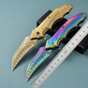 Navaja Plegable de Acero con Hoja de Punta Caída de 10cm, Cuchillo de Bolsillo para Exteriores con Perilla de Pulgar, Personalizable OEM - Product Image 1