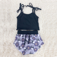 Vente chaude bébé débardeur taille haute Bummies deux pièces filles tenues lait soie tissu fille tenues d'été enfants Shorts ensemble