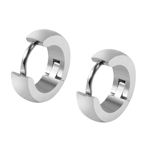 Moda donna uomo acciaio inox Huggie Hoop orecchini incernierati orecchio con ciondolo - Product Image 5