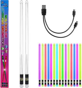 <span class=keywords><strong>Baquetas</strong></span> LED Recargables <span class=keywords><strong>de</strong></span> 42 cm, Material <span class=keywords><strong>de</strong></span> PC, 15 Colores, con Batería Recargable - Product Image 1