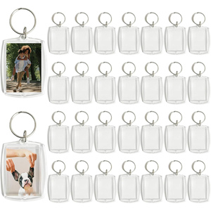 Custom Photo Frame Keychain Acrylic Rectangle Insert Picture Frame <b>Keyring</b> Key Holder Key Chain - Product Image 1