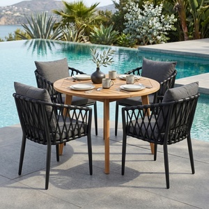 Chaise de <span class=keywords><strong>jardin</strong></span> de luxe en <span class=keywords><strong>aluminium</strong></span> et corde, résistante aux intempéries, pour villa et restaurant – Offre spéciale - Product Image 4