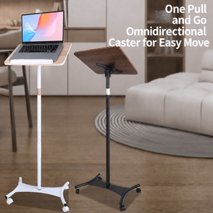 Escritorio de Lectura Plegable <span class=keywords><strong>con</strong></span> <span class=keywords><strong>Ruedas</strong></span> y Altura Ajustable, Mesa Móvil para Portátil, Soporte para Libros y Partituras para Hogar, Oficina y Estudio - Product Image 1