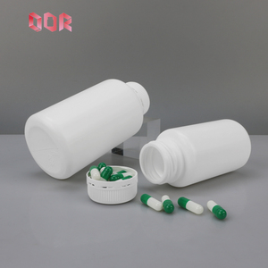 Bouteille en plastique HDPE blanche de qualité alimentaire 150 250 310cc pour capsules de vitamines et médicaments, avec bouchon à vis et épaule inclinée, personnalisable - Product Image 2
