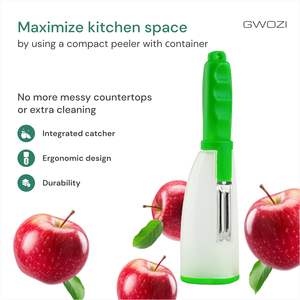 Kitchen Accessories <b>Fruit</b> & <b>Vegetable</b> <b>Tools</b>-Plastic <b>Fruit</b> & <b>Vegetable</b> Peeler with Container - Product Image 3