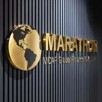 Letrero Metálico 3D de Acero Inoxidable Pintado en Oro, Diseño Moderno y Lujoso, Personalizado con Logotipo, IP65 Impermeable para Interiores de Empresas y Automóviles