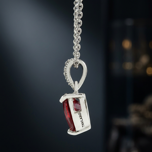 สร้อยคอเงินแท้ 925 ประดับโกเมน ซีซี มาร์คาไซต์ 18 นิ้ว - Product Image 4