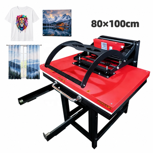Presse à chaud industrielle 80x100cm, <span class=keywords><strong>machine</strong></span> de sublimation grand format pour textiles et vêtements, équipement d'impression par transfert manuel - Product Image 1