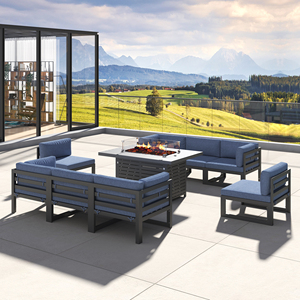 Fulin Sofa de luxe de grande qualité Big Lots en <span class=keywords><strong>rotin</strong></span> pour foyer au gaz Sofa d'extérieur en aluminium Mobilier de jardin - Product Image 2