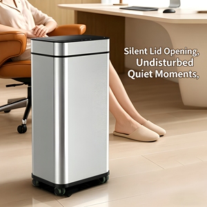 LL- Modern Silver Induction <b>Sensor</b> Trash <b>Bin</b> with Lid-Standing Structure Electronic for <b>Kitchen</b> & Bathroom Use - Product Image 2