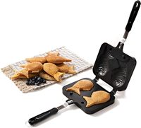 Moule à gâteau en forme de poisson Taiyaki 2, fabricant de gaufres de cuisson antiadhésif pour la cuisine à domicile en forme de poisson pour la crème pâtissière