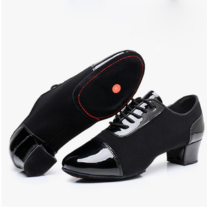Chaussures de danse professionnelle de salle de bal pour hommes Chaussures de danse d'entraînement en tissu Oxford à semelle souple - Product Image 1