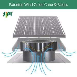 Ventilateur axial de ventilation à énergie solaire, prix <span class=keywords><strong>d</strong></span>'usine, conception de 50 W, montage sur toit, évacuation <span class=keywords><strong>d</strong></span>'<span class=keywords><strong>air</strong></span> <span class=keywords><strong>chaud</strong></span>, <span class=keywords><strong>extracteur</strong></span> de chaleur - Product Image 3