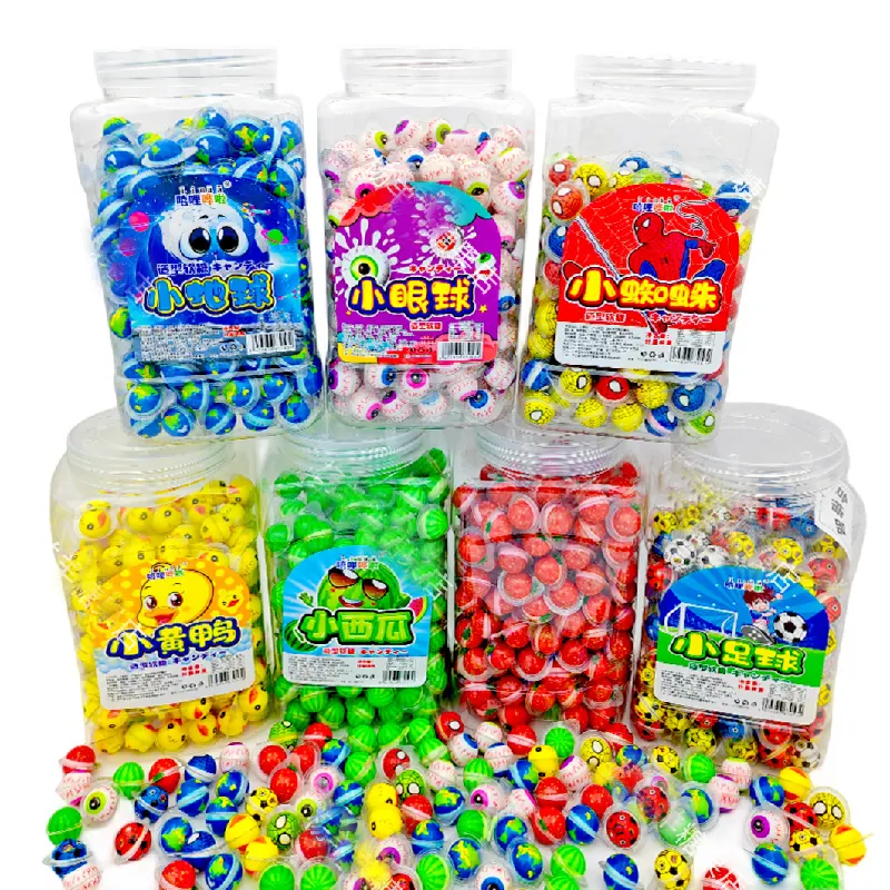 HALAL Certificate Oem Wholesale Earth Lollies Sweets Fruit Flavor Jam Filled Ball Gummy Candy