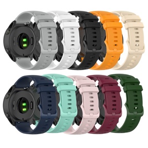 <span class=keywords><strong>Correa</strong></span> de Silicona de Reemplazo Antideslizante de 18mm 20mm 22mm con Rejilla Pequeña para Relojes <span class=keywords><strong>Garmin</strong></span> <span class=keywords><strong>Forerunner</strong></span> <span class=keywords><strong>745</strong></span> 570 y Vivoactive 3 4 5 6 - Product Image 2