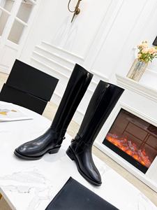 Botas Largas Personalizadas JiuZhou para Mujer, Serie CC, con Aumento de Altura, Impermeables, hasta la Rodilla, Decoradas con Cadenas, con Cordones, de Cuero Genuino - Product Image 2