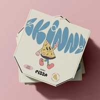 Nouveau carton de papier de conception personnalisée boîte à pizza thermique octogone hexagone compostable