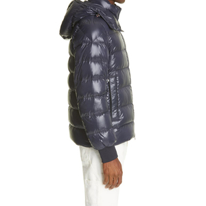 Men's Super Quality Custom Padded Quilted Puffer Jacket Long Satin Coats <strong>Waterproof</strong> Feature Winter Wool Filled <strong>Trench</strong> for Work - Product Image 4
