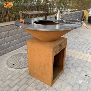 Modern Auto-ignition Corten Steel Outdoor <b>Camping</b> BBQ <b>Fire</b> <b>Pit</b> Charcoal Grill - Product Image 4