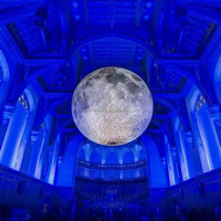 Décoration publicitaire géante, modèle de lune gonflable, grand ballon gonflable lune étoile soleil avec lumière LED