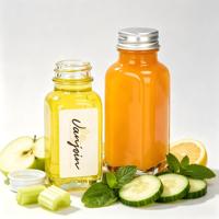 Bouteille en verre carrée de 60 ml pour jus concentré, étiquette personnalisée disponible en stock, livraison rapide, emballage de liquides pour boissons