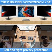 Filtre de confidentialité anti-espion à 180 ° pour moniteur de bureau 19 pouces Clip-On 2.5D 0.4mm SGS-Certified Acrylic Shield