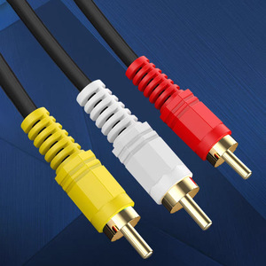 Cable de audio RCA AV de 3 a 3 conectores macho a macho, chapado en oro, para conexión de video de TV antigua, decodificador de DVD - Product Image 2
