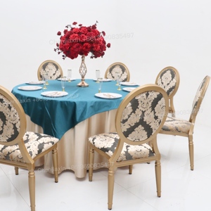 <span class=keywords><strong>2025</strong></span> Bán Buôn Thiết Kế Mới Sang Trọng Kim Loại Xếp Chồng Hình Bầu Dục Trở Lại Bên Nhôm Khách Sạn Phòng Cưới Tiệc Bàn Và Ghế Cho Các Sự Kiện - Product Image 5