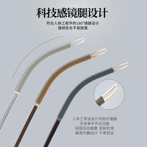 Monture de lunettes demi-cerclées rectangulaires Voss pour homme 57-17-145, branches antidérapantes, verres en résine, origine Danyang - Product Image 2