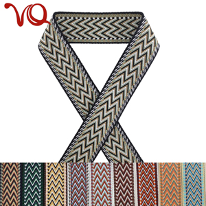 Tùy Chỉnh Dây Đeo Vai <span class=keywords><strong>2</strong></span> Inch Màu Đen Trắng Sọc Vải Twill Ribbon Polyester 50Mm Vải Cho Dây Đeo Túi Vai - Product Image 1