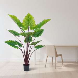 Jardín Decoración del hogar 150 cm Plástico Arco Iris Taro Simulación artificial Verdor Alocasia Plantas en maceta - Product Image 1