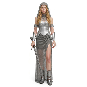 Costume de <span class=keywords><strong>chevalier</strong></span> rétro pour femme, style Renaissance, nouvelle fausse maille, costume de cosplay, tenue de scène pour Halloween - Product Image 1
