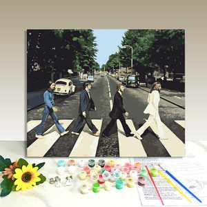 Artwork Decoration Painting by Numbers Street scenery Kit Home Custom <b>Canvas</b> Print Posters Paint by Numbers with <b>Frame</b> - Product Image 1