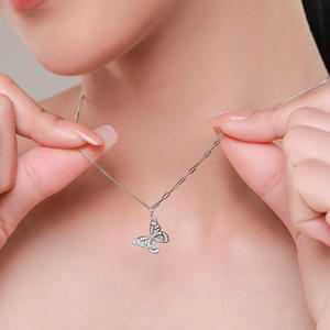 Collier pendentif papillon en argent sterling S925 avec zircon, version cuivre personnalisable, Free Soul, cadeau d'anniversaire parfait pour les femmes - Product Image 3